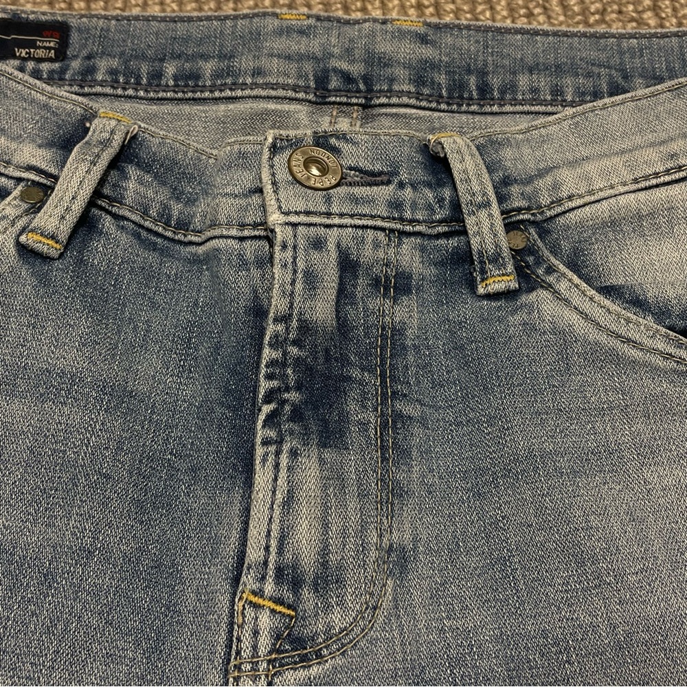 HANDPAINTED Pepe Jeans Slim Fit Mid Waist Jeans (27) - Picture 2 of 13